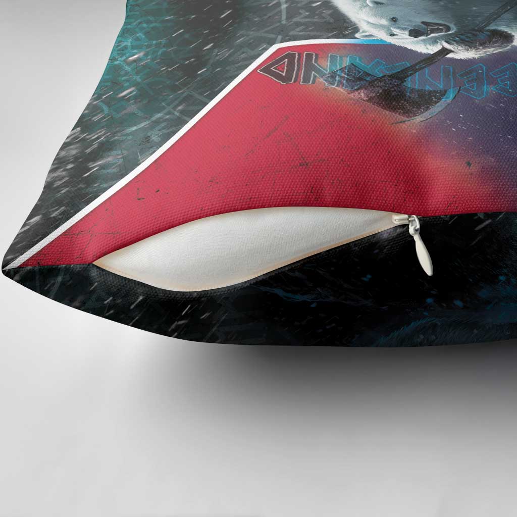 Greenland Pillow Cover Polar Bear Warrior Fight for Kalaallit Nunaat