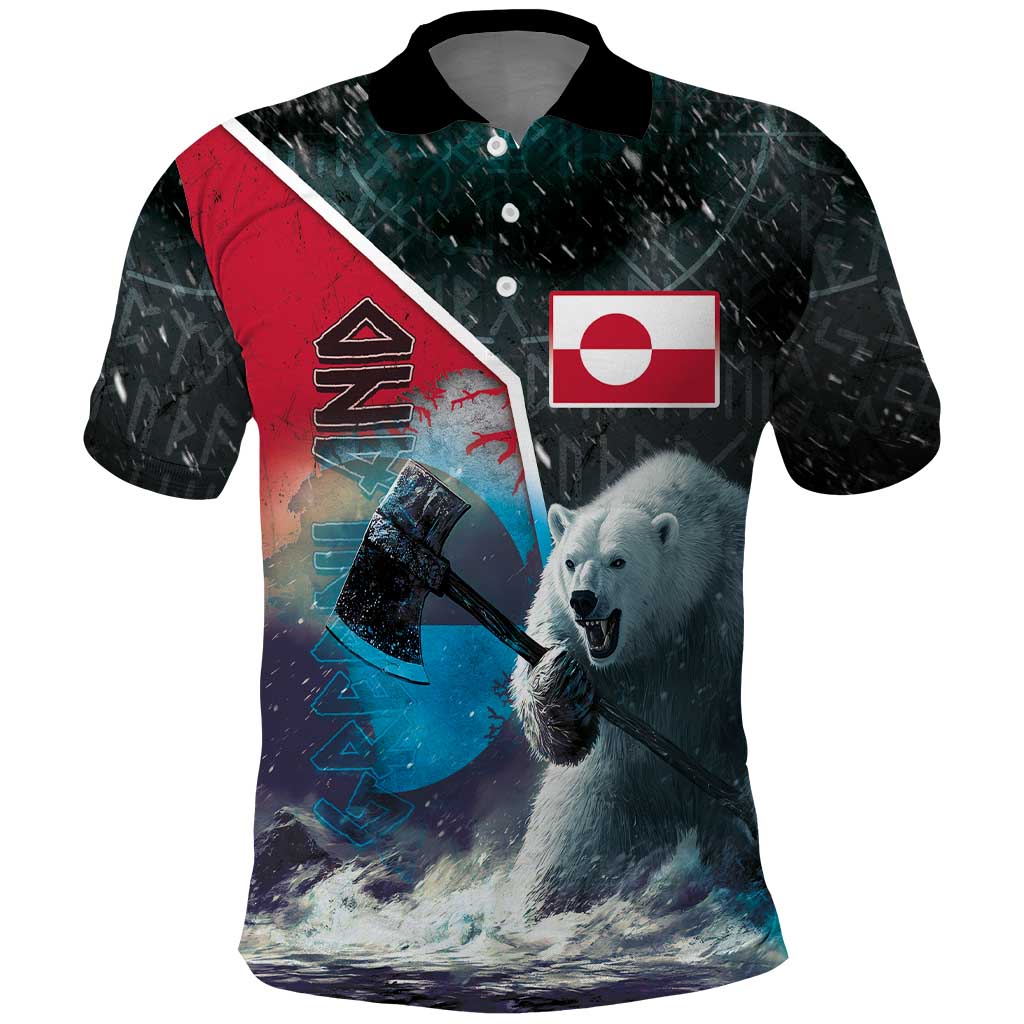 Personalized Greenland Polo Shirt Polar Bear Warrior Fight for Kalaallit Nunaat