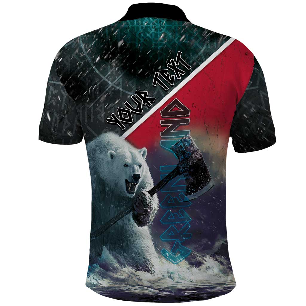 Personalized Greenland Polo Shirt Polar Bear Warrior Fight for Kalaallit Nunaat