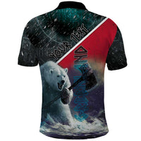 Personalized Greenland Polo Shirt Polar Bear Warrior Fight for Kalaallit Nunaat