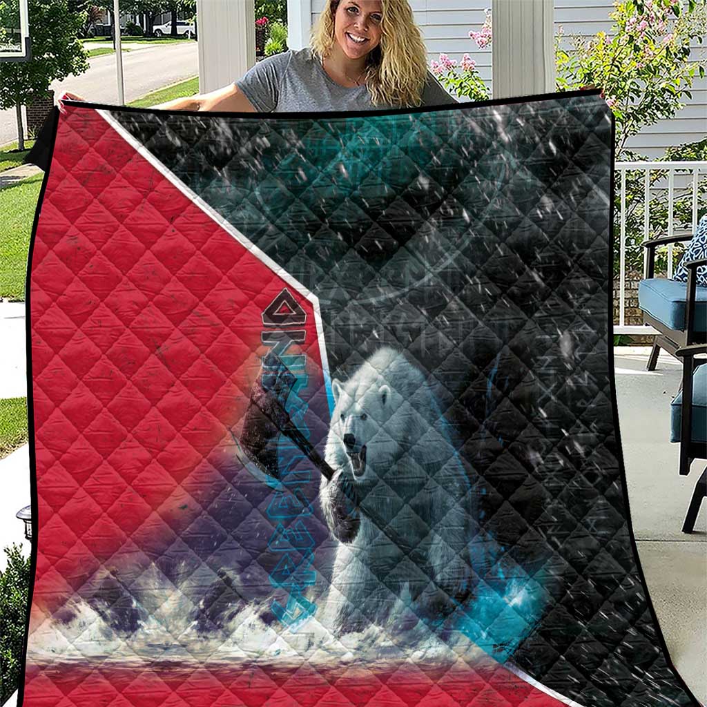 Greenland Quilt Polar Bear Warrior Fight for Kalaallit Nunaat