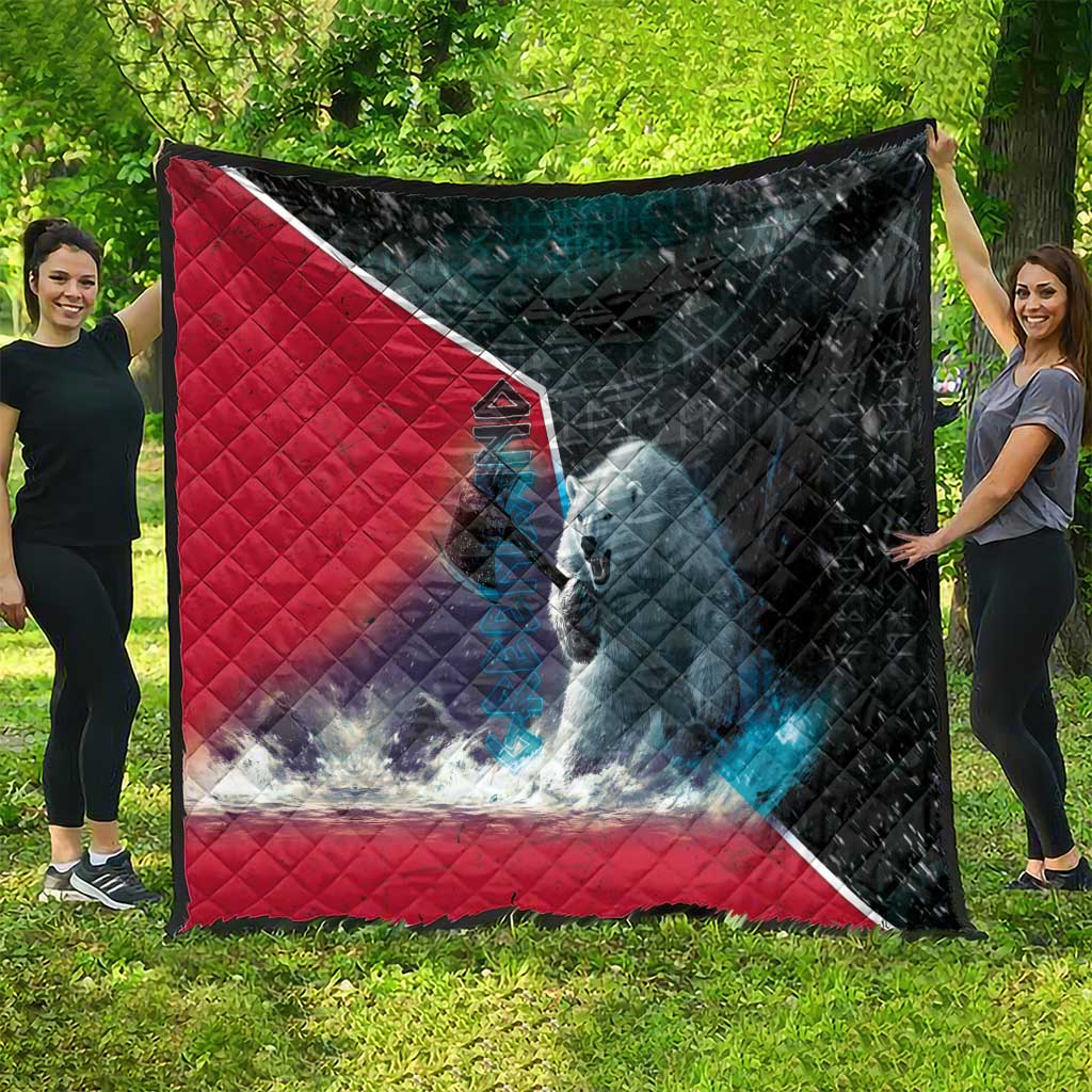 Greenland Quilt Polar Bear Warrior Fight for Kalaallit Nunaat