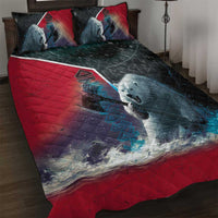 Greenland Quilt Bed Set Polar Bear Warrior Fight for Kalaallit Nunaat