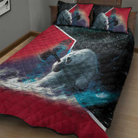 Greenland Quilt Bed Set Polar Bear Warrior Fight for Kalaallit Nunaat