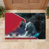 Greenland Rubber Doormat Polar Bear Warrior Fight for Kalaallit Nunaat