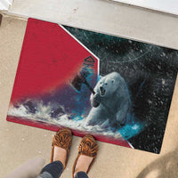Greenland Rubber Doormat Polar Bear Warrior Fight for Kalaallit Nunaat