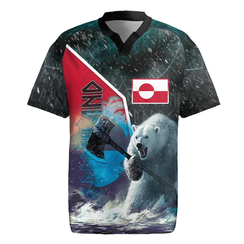 Personalized Greenland Rugby Jersey Polar Bear Warrior Fight for Kalaallit Nunaat