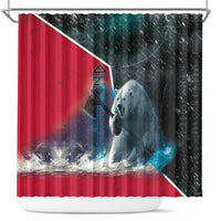 Greenland Shower Curtain Polar Bear Warrior Fight for Kalaallit Nunaat