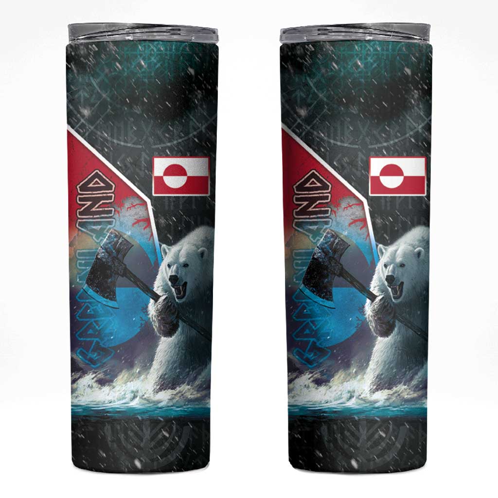 Greenland Skinny Tumbler Polar Bear Warrior Fight for Kalaallit Nunaat
