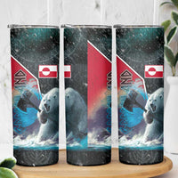 Greenland Skinny Tumbler Polar Bear Warrior Fight for Kalaallit Nunaat