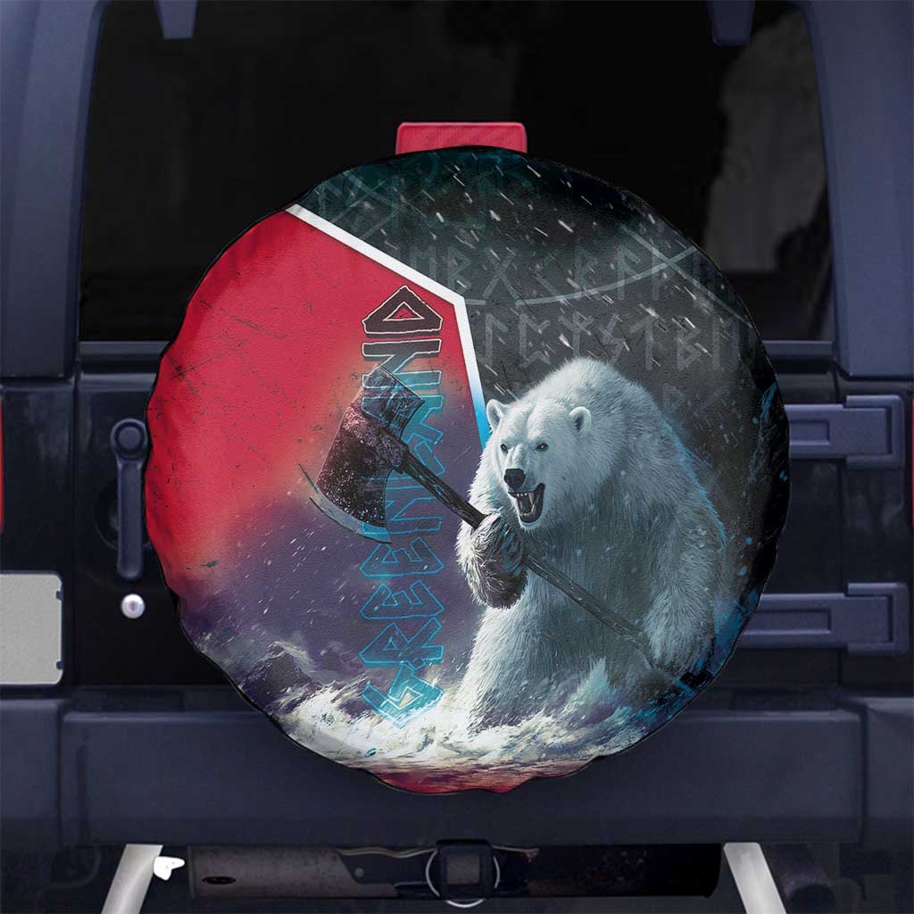 Greenland Spare Tire Cover Polar Bear Warrior Fight for Kalaallit Nunaat