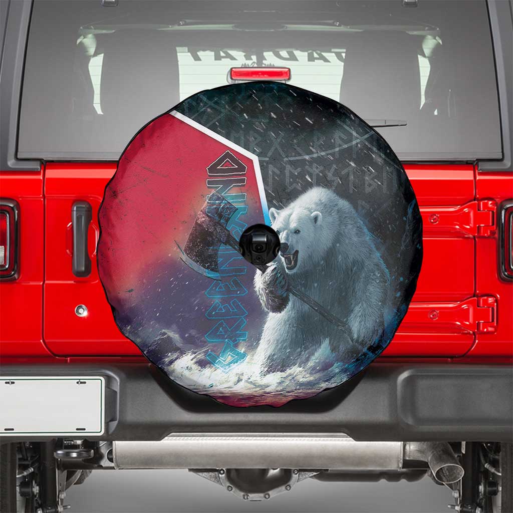 Greenland Spare Tire Cover Polar Bear Warrior Fight for Kalaallit Nunaat