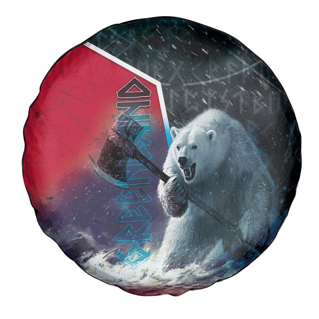 Greenland Spare Tire Cover Polar Bear Warrior Fight for Kalaallit Nunaat