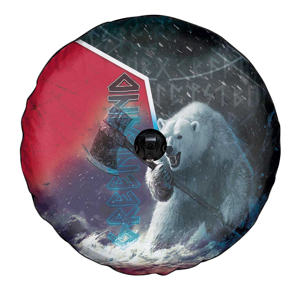 Greenland Spare Tire Cover Polar Bear Warrior Fight for Kalaallit Nunaat