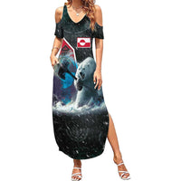 Personalized Greenland Summer Maxi Dress Polar Bear Warrior Fight for Kalaallit Nunaat