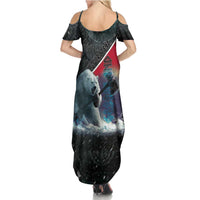 Personalized Greenland Summer Maxi Dress Polar Bear Warrior Fight for Kalaallit Nunaat