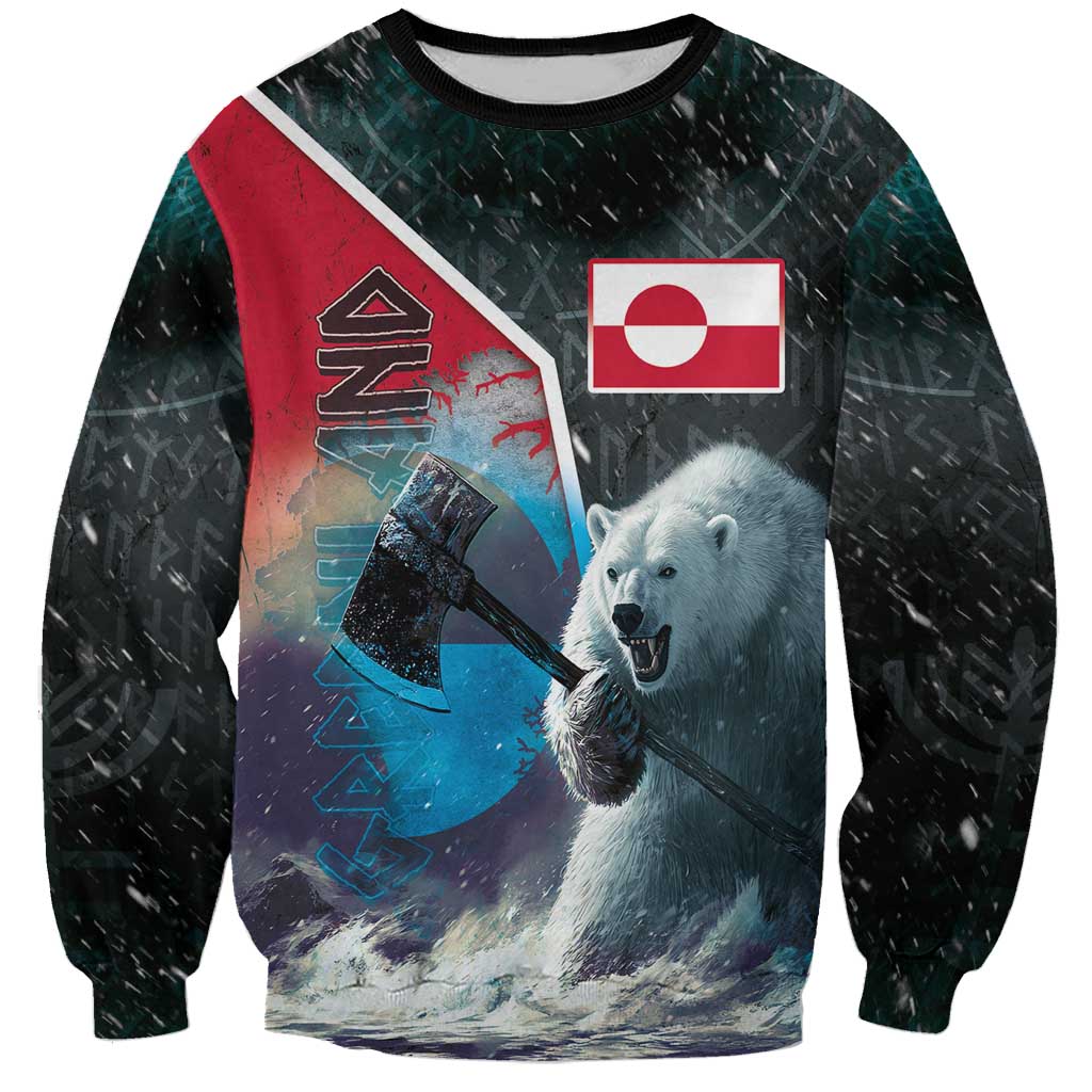 Personalized Greenland Sweatshirt Polar Bear Warrior Fight for Kalaallit Nunaat