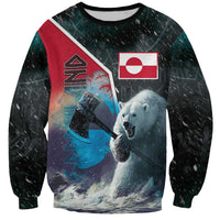 Personalized Greenland Sweatshirt Polar Bear Warrior Fight for Kalaallit Nunaat