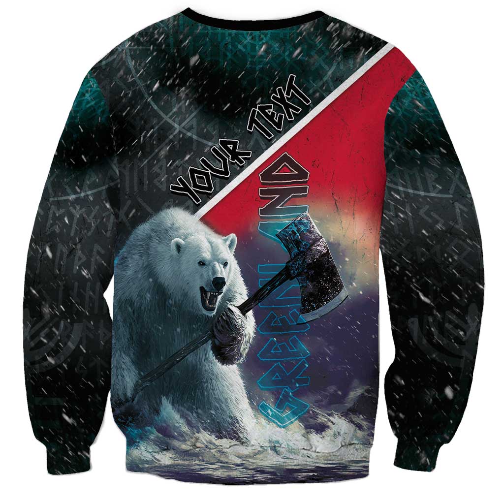 Personalized Greenland Sweatshirt Polar Bear Warrior Fight for Kalaallit Nunaat