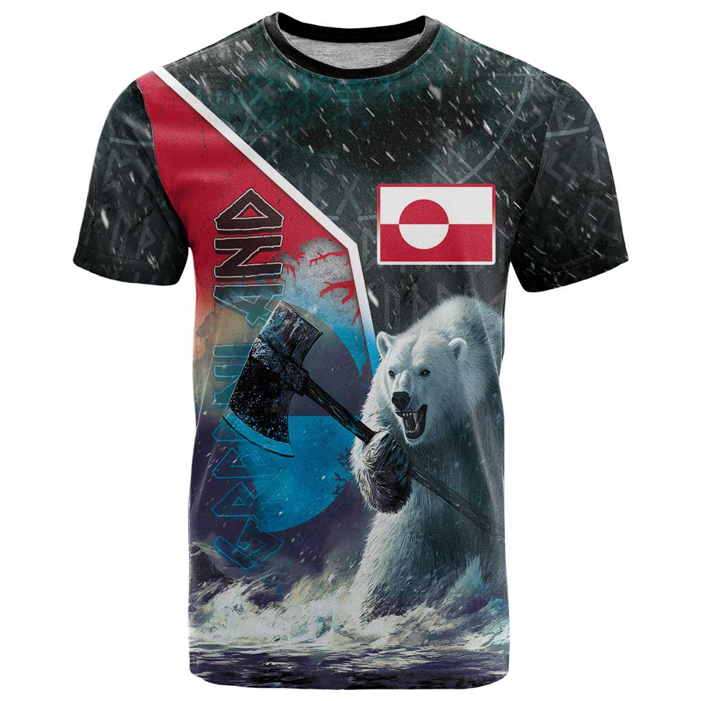 Personalized Greenland T Shirt Polar Bear Warrior Fight for Kalaallit Nunaat