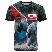 Personalized Greenland T Shirt Polar Bear Warrior Fight for Kalaallit Nunaat