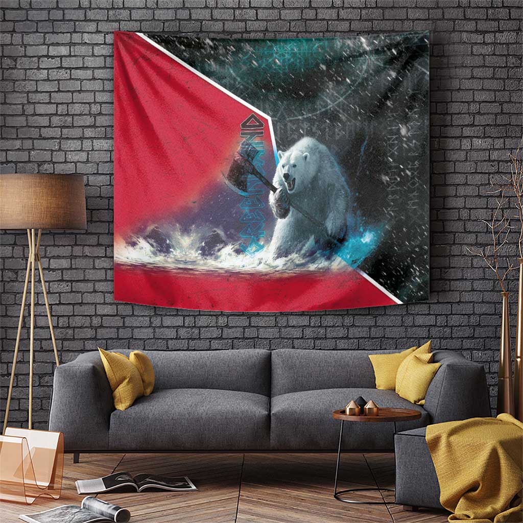 Greenland Tapestry Polar Bear Warrior Fight for Kalaallit Nunaat
