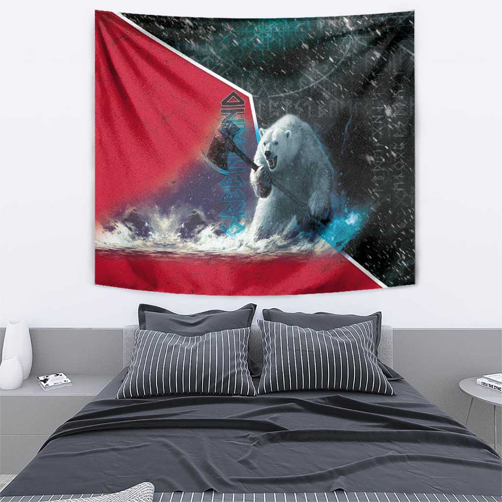 Greenland Tapestry Polar Bear Warrior Fight for Kalaallit Nunaat
