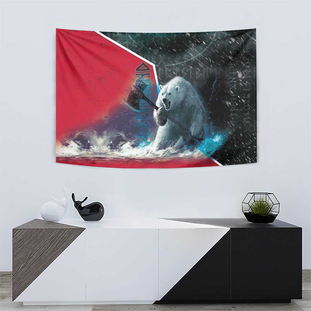 Greenland Tapestry Polar Bear Warrior Fight for Kalaallit Nunaat