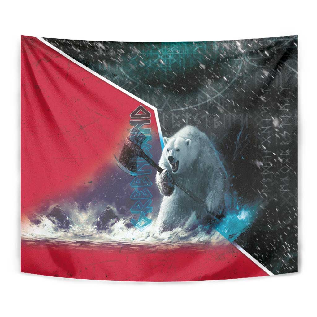 Greenland Tapestry Polar Bear Warrior Fight for Kalaallit Nunaat