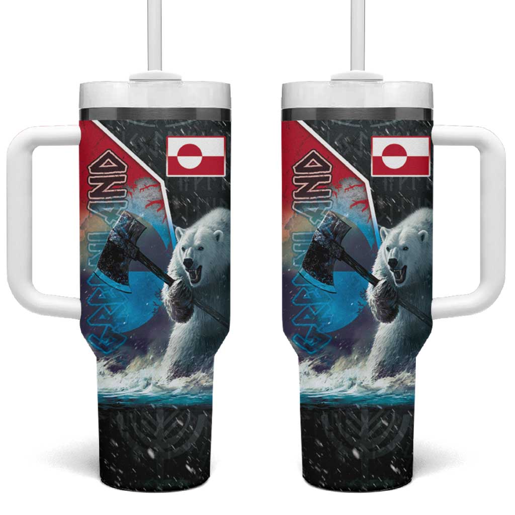 Greenland Tumbler With Handle Polar Bear Warrior Fight for Kalaallit Nunaat