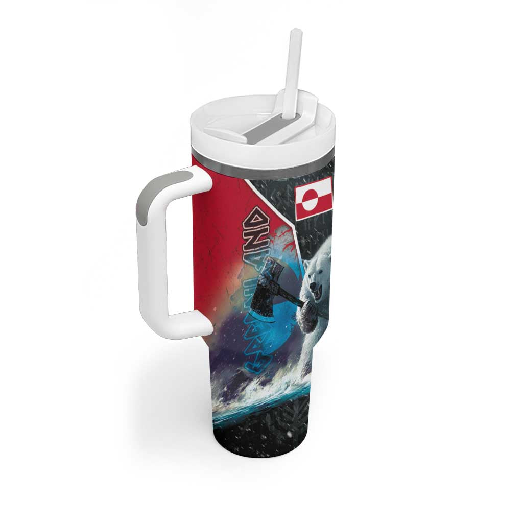 Greenland Tumbler With Handle Polar Bear Warrior Fight for Kalaallit Nunaat