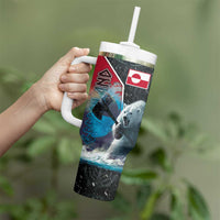 Greenland Tumbler With Handle Polar Bear Warrior Fight for Kalaallit Nunaat