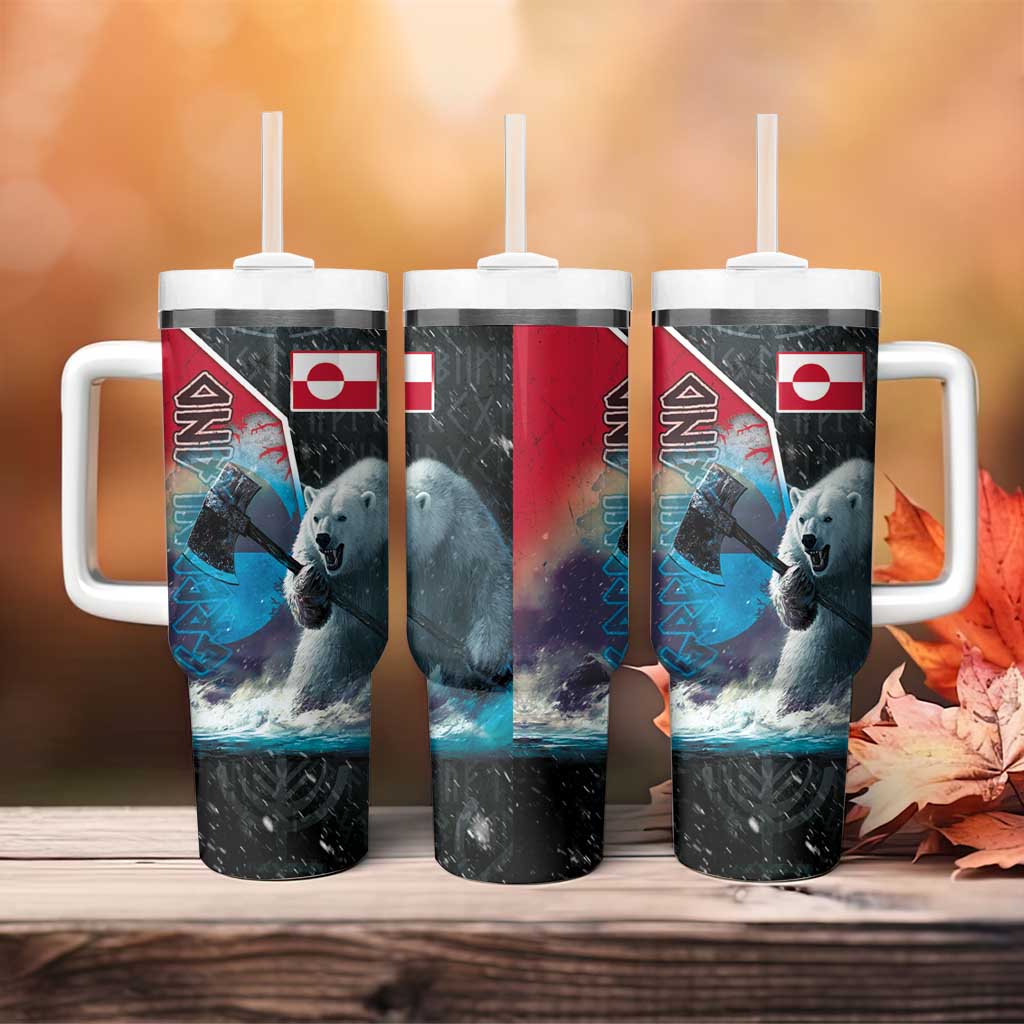 Greenland Tumbler With Handle Polar Bear Warrior Fight for Kalaallit Nunaat