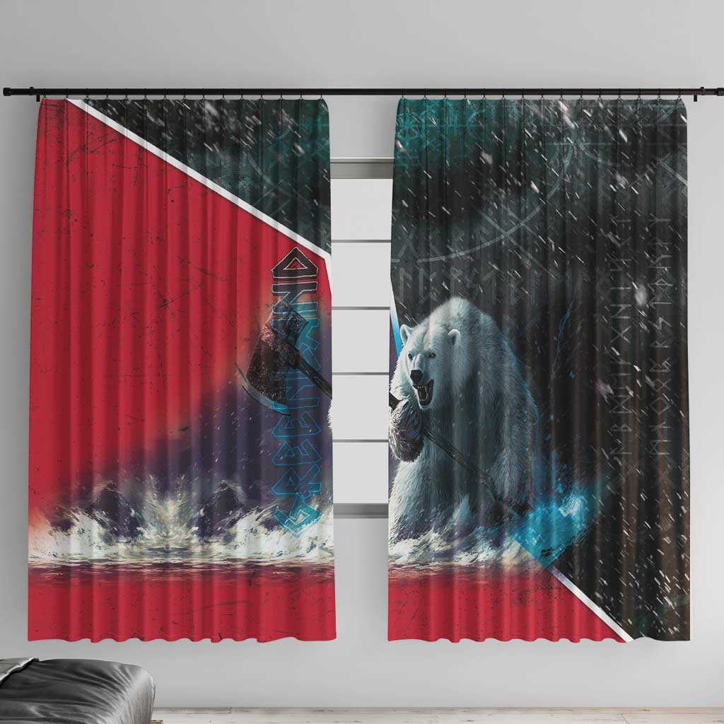 Greenland Window Curtain Polar Bear Warrior Fight for Kalaallit Nunaat