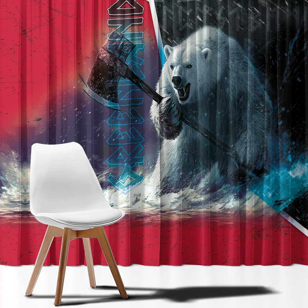 Greenland Window Curtain Polar Bear Warrior Fight for Kalaallit Nunaat