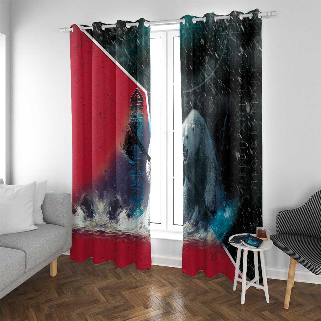 Greenland Window Curtain Polar Bear Warrior Fight for Kalaallit Nunaat