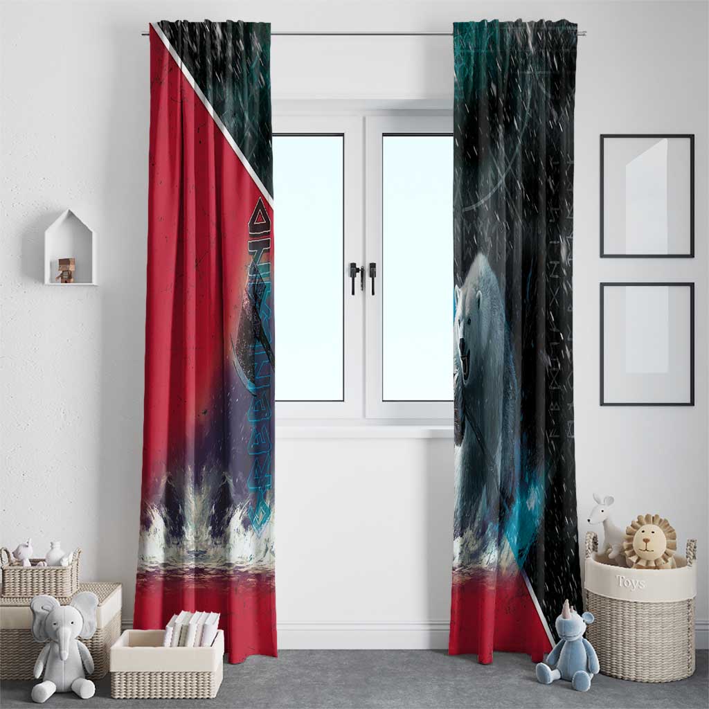 Greenland Window Curtain Polar Bear Warrior Fight for Kalaallit Nunaat