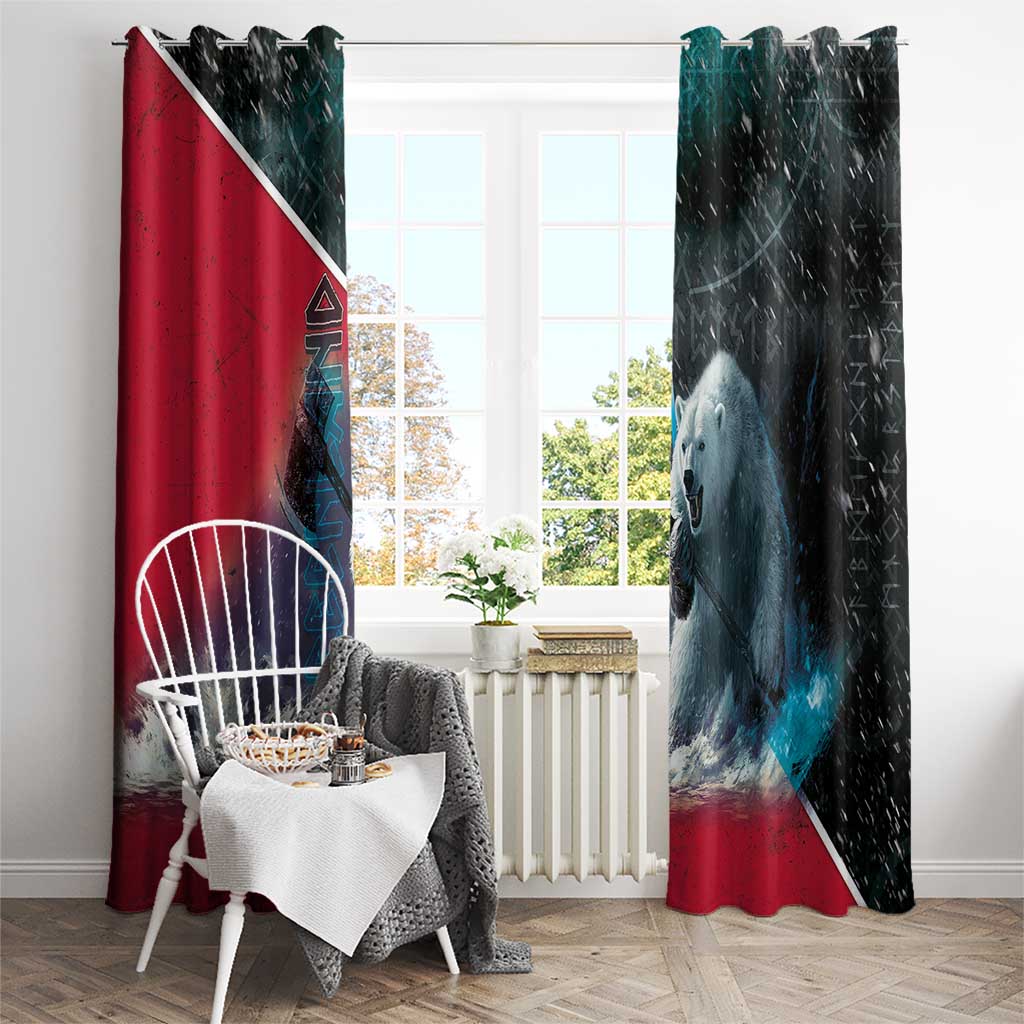 Greenland Window Curtain Polar Bear Warrior Fight for Kalaallit Nunaat