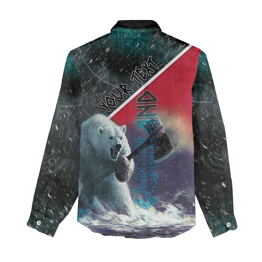 Personalized Greenland Women Casual Shirt Polar Bear Warrior Fight for Kalaallit Nunaat