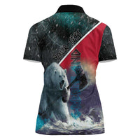 Personalized Greenland Women Polo Shirt Polar Bear Warrior Fight for Kalaallit Nunaat