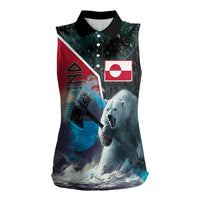 Personalized Greenland Women Sleeveless Polo Shirt Polar Bear Warrior Fight for Kalaallit Nunaat