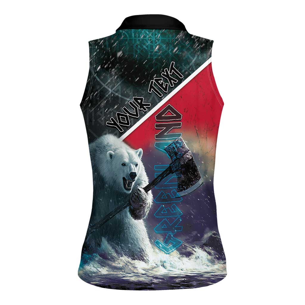 Personalized Greenland Women Sleeveless Polo Shirt Polar Bear Warrior Fight for Kalaallit Nunaat