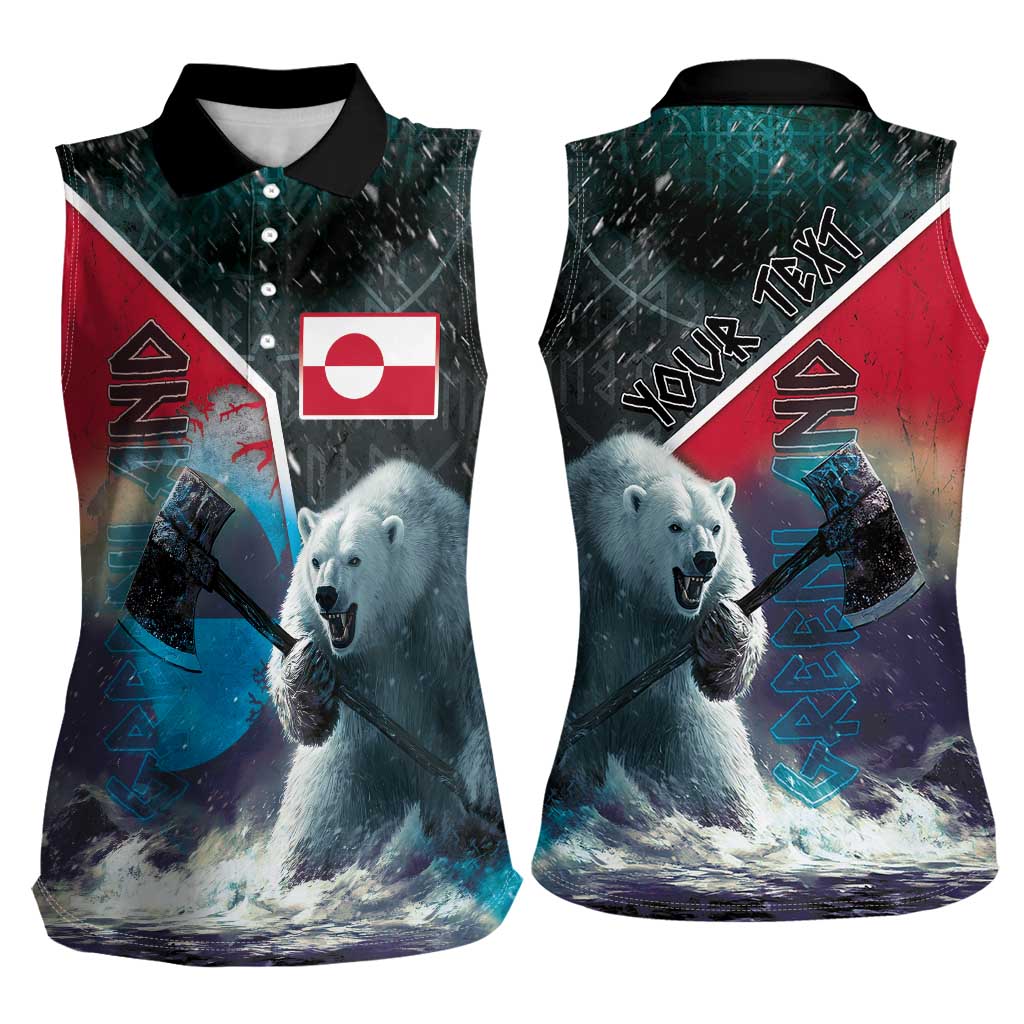 Personalized Greenland Women Sleeveless Polo Shirt Polar Bear Warrior Fight for Kalaallit Nunaat