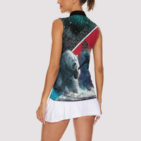 Personalized Greenland Women Sleeveless Polo Shirt Polar Bear Warrior Fight for Kalaallit Nunaat