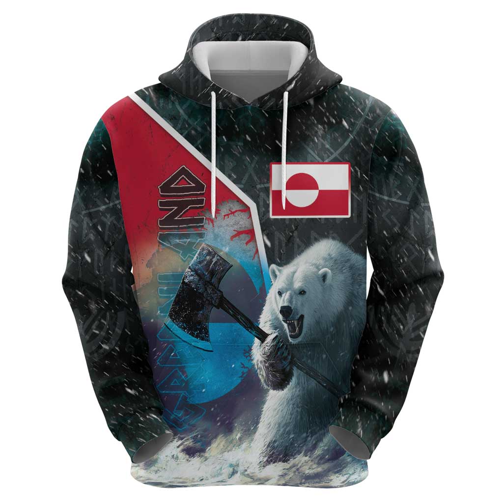 Personalized Greenland Zip Hoodie Polar Bear Warrior Fight for Kalaallit Nunaat
