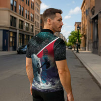 Personalized Greenland Zipper Polo Shirt Polar Bear Warrior Fight for Kalaallit Nunaat