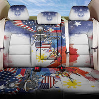 Philippine-American Friendship Back Car Seat Cover USA Eagle and Philippines Flag with The Maps