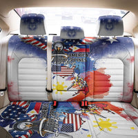 Philippine-American Friendship Back Car Seat Cover USA Eagle and Philippines Flag with The Maps