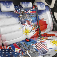 Philippine-American Friendship Back Car Seat Cover USA Eagle and Philippines Flag with The Maps