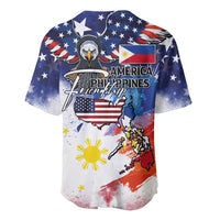 Philippine-American Friendship Baseball Jersey USA Eagle and Philippines Flag with The Maps